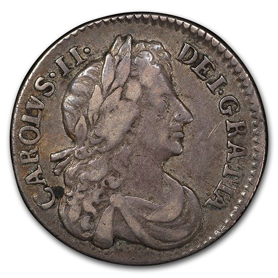 1675/4 Great Britain Silver 6 Pence Charles II VF-35 PCGS 1675/4 Great Britain Silver 6 Pence Charles II VF-35 PCGS
